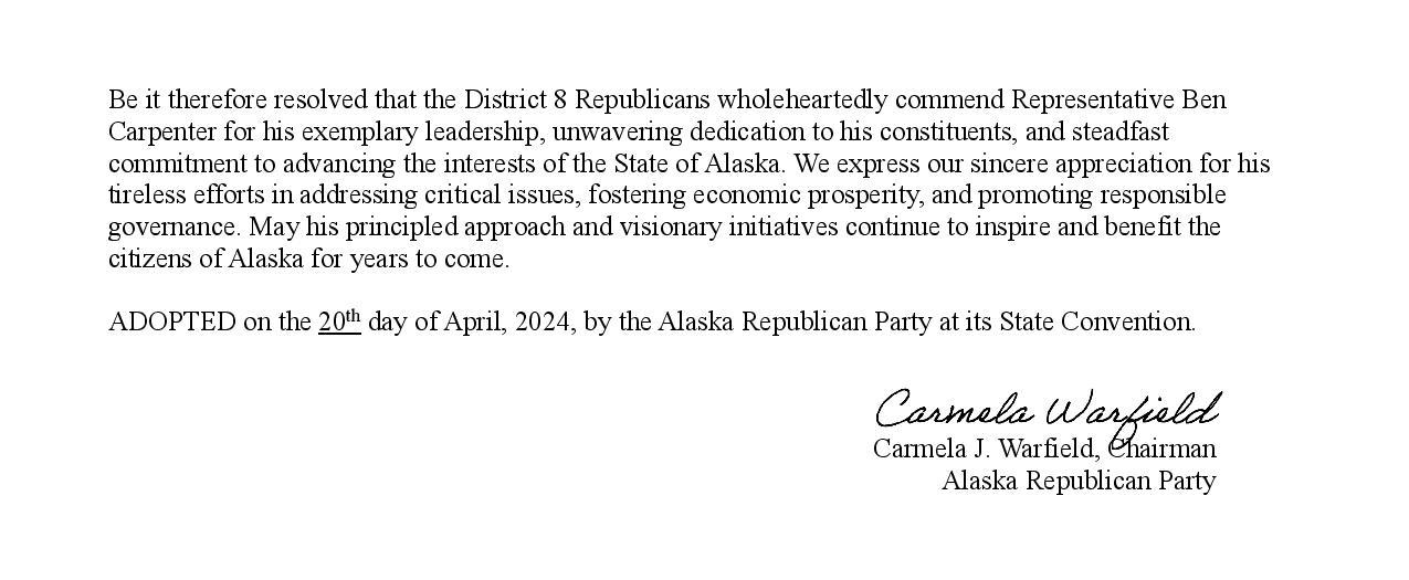 ARP Resolution of Commendation, Rep. Ben Carpenter 2024, public-page-002 cropped